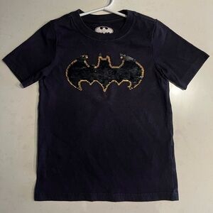 Batman Black Sequin Logo Kids T-Shirt